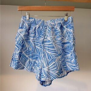 NWT Shade & Shore Blue and White Coverup Shorts, size S